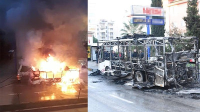 Çanakkale'de halk otobüsü alev alev yandı