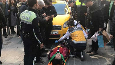 İstiklal Caddesi'nde turiste taksi çarptı