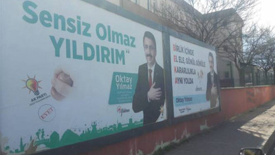 AKP'li adayın okul duvarındaki afişleri indirilmedi