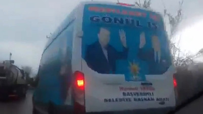 Yasağı seçim minibüsüyle deldiler