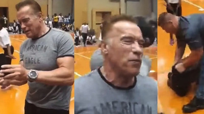 Arnold Schwarzenegger’e tekmeli saldırı