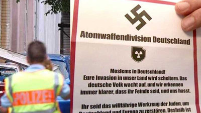 Köln'de Neonaziler gamalı haçlı tehdit ilanları dağıttı