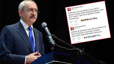 Kılıçdaroğlu, Gülmen ve Özakça'ya twitle destek verdi