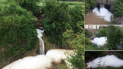 Sakarya gölüne dökülen dereler köpürdü