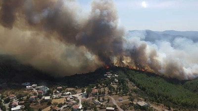 Bodrum ve Milas'ta orman yangınları yerleşim yerlerini tehdit ediyor