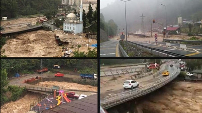 Artvin'de sel: Dereler taştı, yollar kapandı