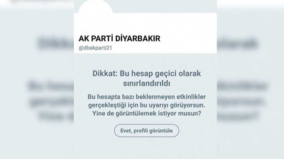 Twitter, sahte takipçiler nedeniyle 'AKP Diyarbakır'ın hesabını askıya aldı