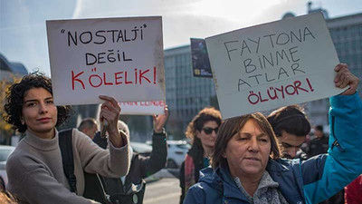 İBB önünde fayton protestosu: İmamoğlu sözünü tut