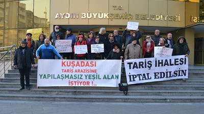 Tariş ihalesine karşı belediye önünde eylem