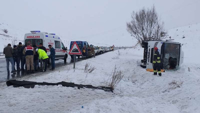 Erzurum'da halk otobüsü devrildi: 1 ölü, çok sayıda yaralı