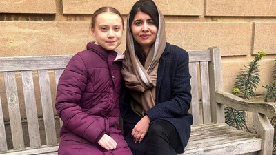 Malala ve Greta İngiltere'de buluştu