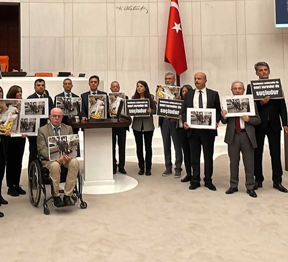 Genel Kurul'da protesto: HDP'li vekiller Habip Eksik'in fotoğrafları ile kürsüye çıktı