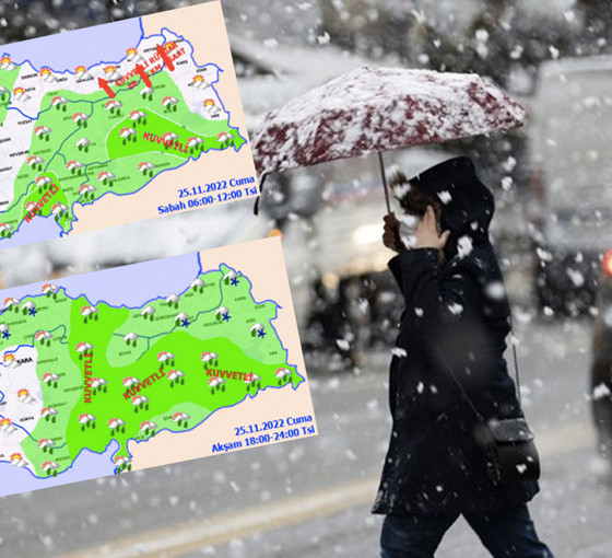25 Kasım hava durumu: Meteoroloji’den kuvvetli yağış ve kar uyarısı