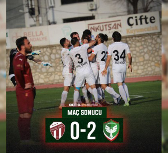 Amedspor İnegölspor deplasmanından galip ayrıldı