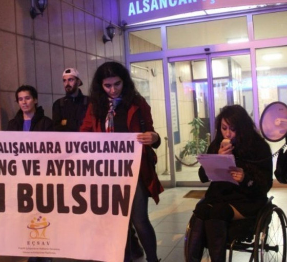Engelli çalışanlara mobbinge karşı protesto: Köle değiliz