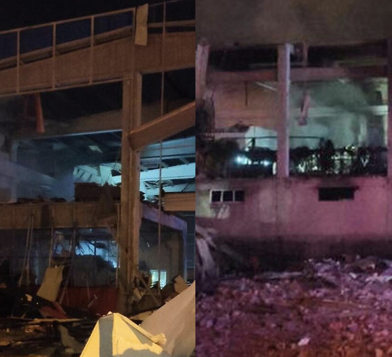 Kauçuk fabrikasında yangın: İki işçi yaralandı