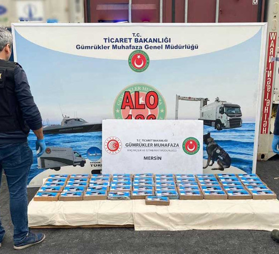 Mersin Limanı'nda 56 kilo kokain ele geçirildi