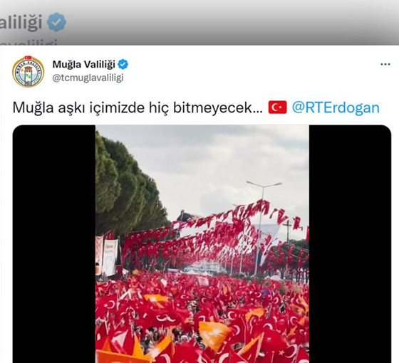 AKP propagandası yapmakla suçlanmıştı: Muğla Valiliği tweeti sabitledi