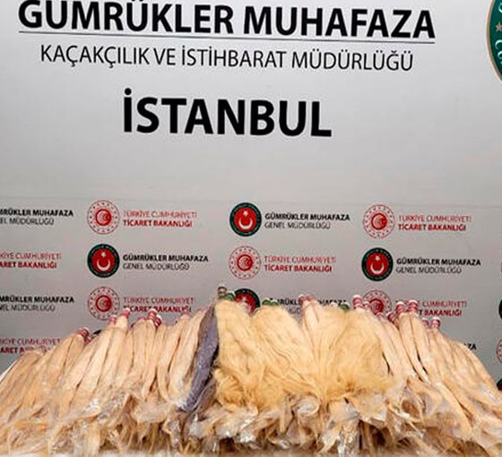Sabiha Gökçen'de 54 kilo insan saçı ele geçirildi