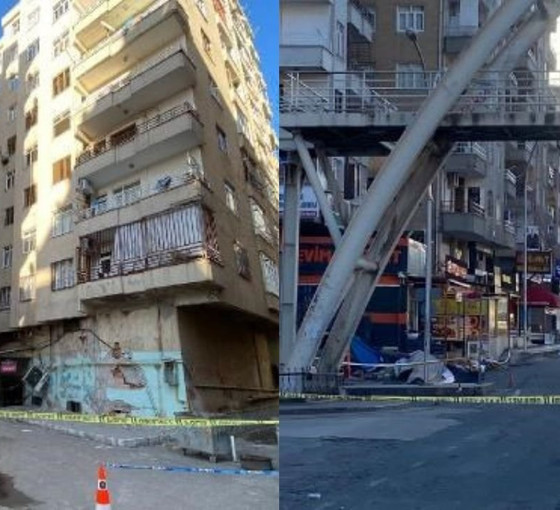 Diyarbakır-Urfa kara yolu, yıkılma tehlikesi olan bina nedeniyle kapatıldı
