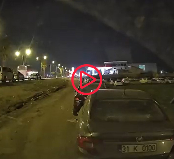 Hatay depremi araç kamerasında
