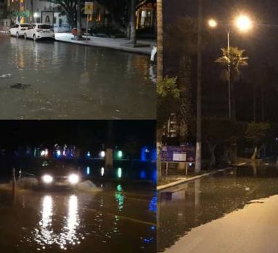 İskenderun'de deniz yükseldi, sahil yolu su altında kaldı