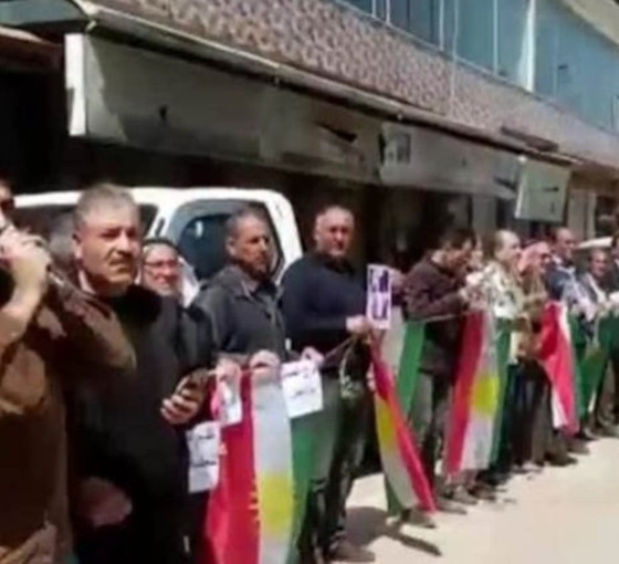 ENKS, Newroz katliamına karşı Haseke'de eylem yaptı: 'Silahlı gruplar Afrin'den çıkarılmalı'