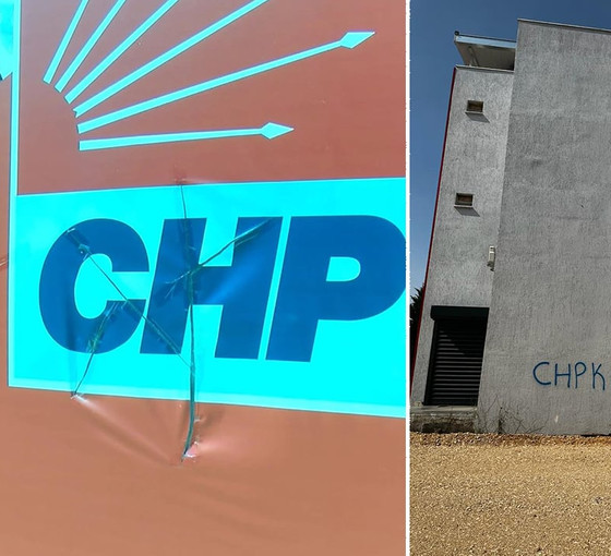 CHP Nilüfer İlçe Başkanlığı binasına sprey boyalı saldırı