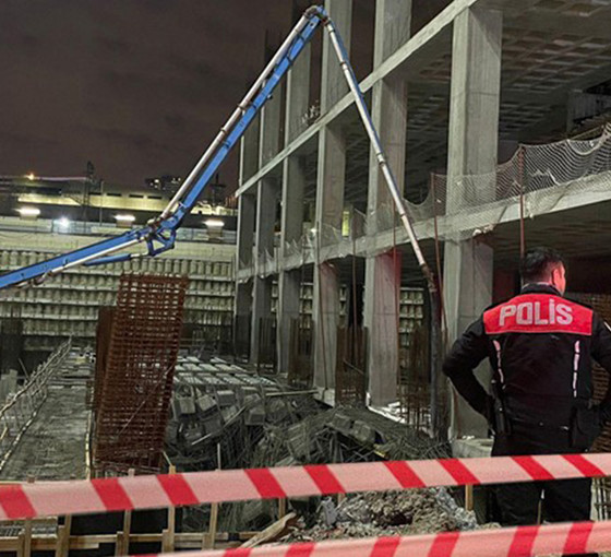Avcılar'da inşaat alanında çökme oldu, beş işçi göçük altında kaldı