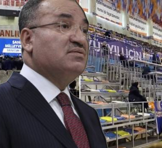 AKP'nin Urfa adayı Bekir Bozdağ boş salona konuştu