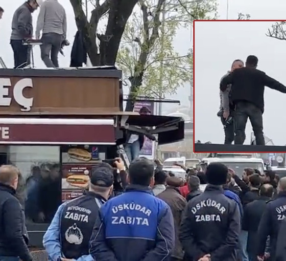 İBB, Üsküdar'da kaçak işletmeyi yıktığı sırada zabıtaya silah çekildi