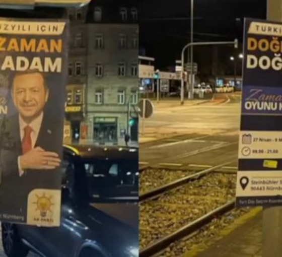 Almanya'da tartışma yaratan Erdoğan afişleri indirildi