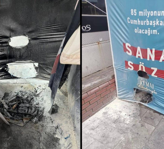 Beşiktaş'ta CHP'nin seçim çadırına saldırı