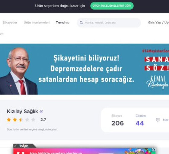Kılıçdaroğlu'ndan 'şikayetvar' sitesine reklam: 'şikayetini biliyoruz'