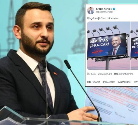 Montajlı Kılıçdaroğlu afişi paylaşan AKP'li Kertişçi yalanlandı