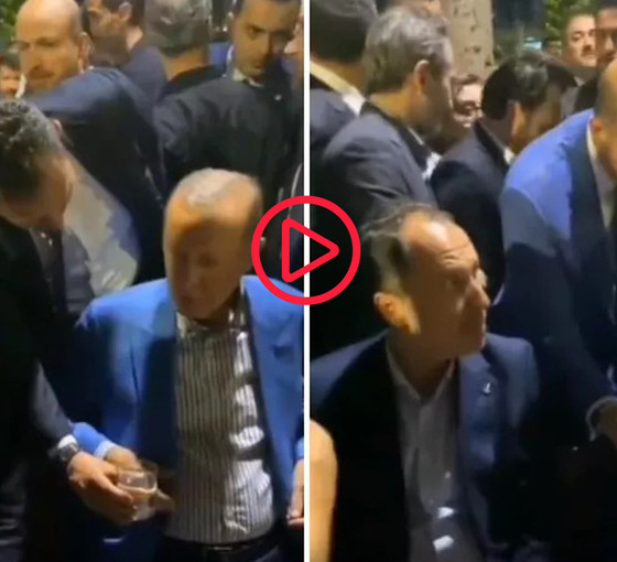 Erdoğan'ın uzatılan suyu almadığı görüntüler gündem oldu: Oğlu Bilal Erdoğan devreye girince suyu aldı