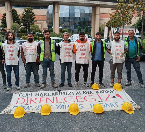 İnşaat işçileri hakları için eylemde