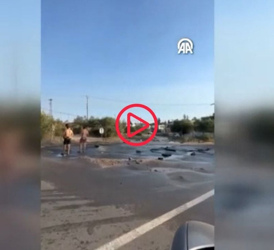 Bodrum'da içme suyu ana isale hattı patladı
