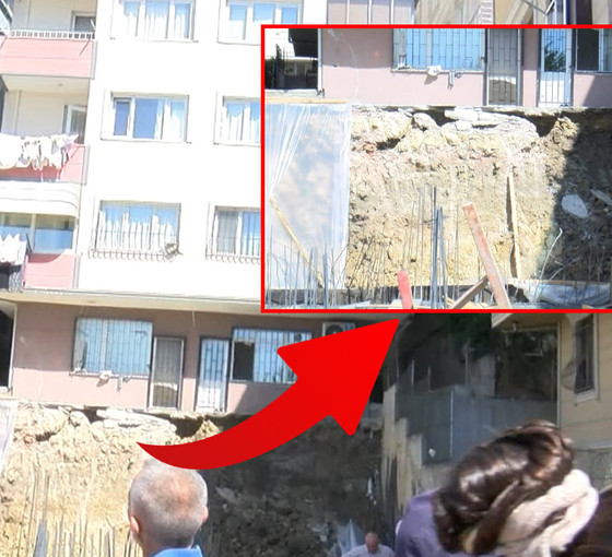 Küçükçekmece'de bir bina temel kazısı sırasında kaydı: Tedbir amaçlı tahliye edildi