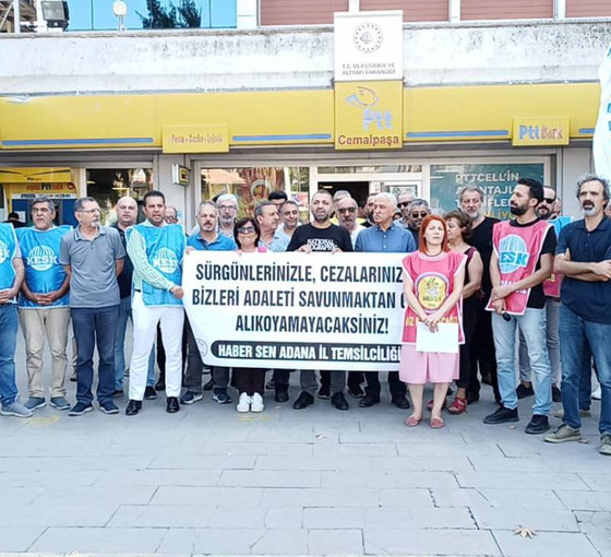 Adana'da sendikacıya sürgün protestosu: 'Ayrımcılık ve baskı sürgünlerle ayyuka çıkmıştır'