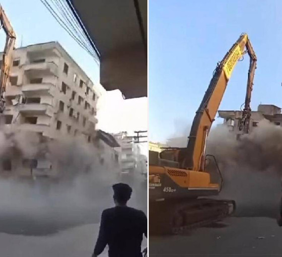 Diyarbakır'da sekiz katlı bina, yıkım sırasında çöktü