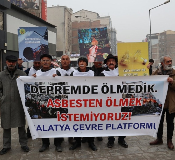 Malatya Çevre Platformu’ndan eylem: 'Depremden ölmedik asbestten ölmek istemiyoruz'