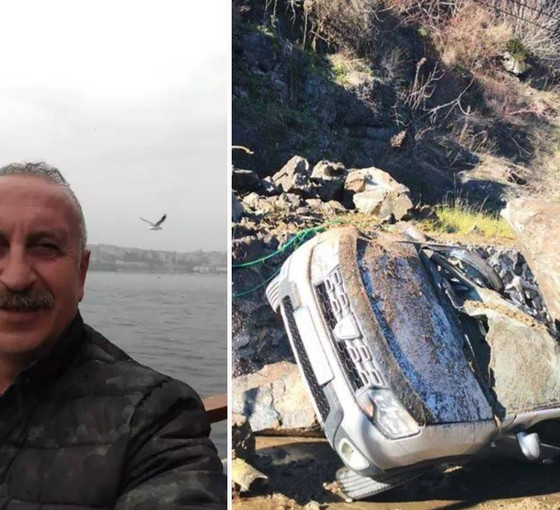 AKP ilçe başkanının cipine kaya düştü: '40 saniye ile ölümden döndük'
