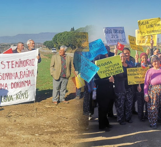 Gediz Ovası’nda JES için keşif yapıldı: Yöre halkından protesto