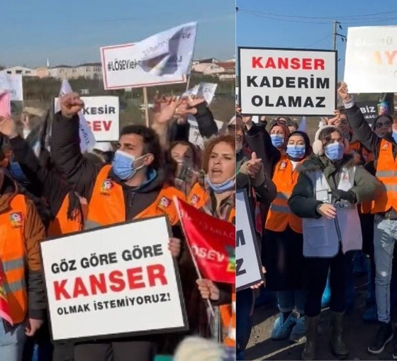 LÖSEV'den Ergene'de 'Kansere dur de' eylemi: Burada nehir değil zehir akıyor