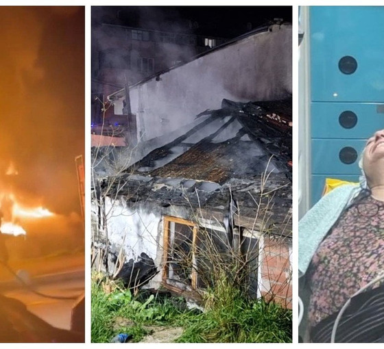 Ataşehir'de iki gecekondu alev alev yandı