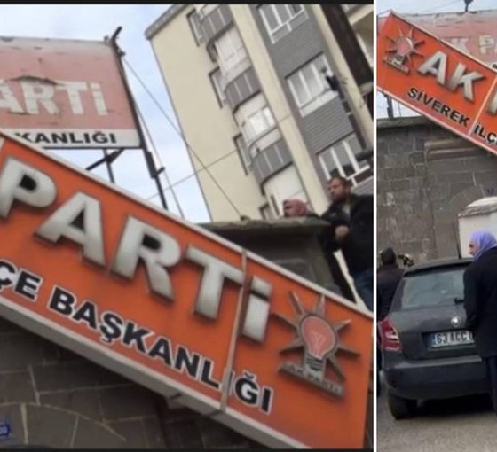 Siverek'te toplu istifa: 20 yıllık AKP tabelası indirildi