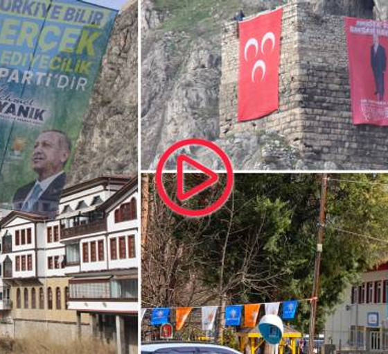 Amasya'da kanuna aykırı seçim kirliliği: AKP ve MHP tarihi mekanlara ve okul önlerine afiş astı