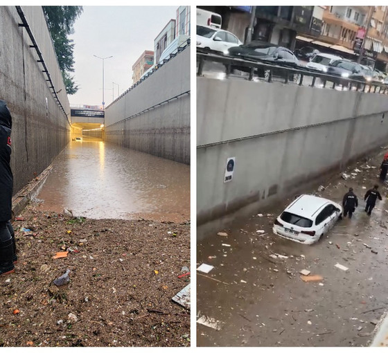 Antalya'da bir kişinin öldüğü alt geçit görüntülendi: Sular 2,5 metre yükselmiş
