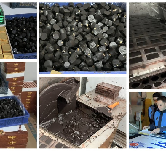 Bursa'da merdiven altı çikolata imalathanesine operasyon: İki gözaltı